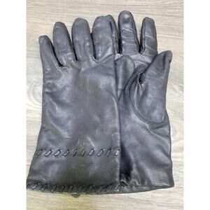 Carolina Amato Womens Leather Driving Gloves Black Size Small 9"